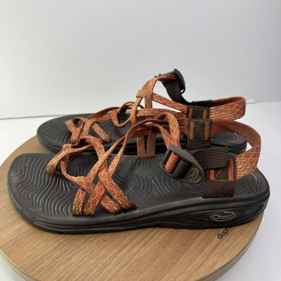 Chaco Womens Z/Cloud Sandals W9 Adjustable Straps Orange Brown Durable Outdoor‎ - Picture 3 of 8
